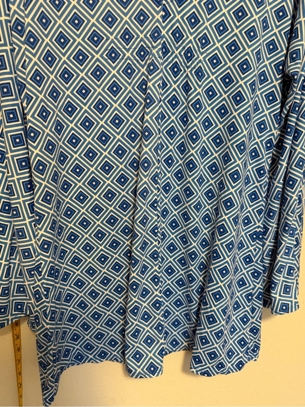 MICHAEL Michael Kors Blue Geometric Print Tunic Top Blouse Size M